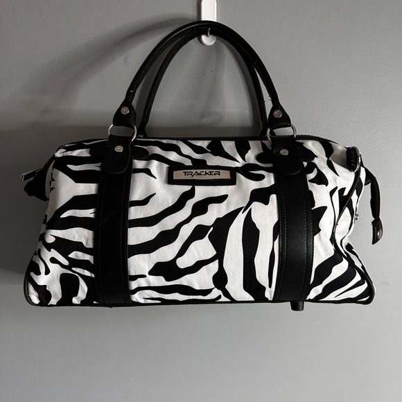 Tracker Handbags - TRACKER Zebra Print Carry On / Overnight Bag - black & white GUC
